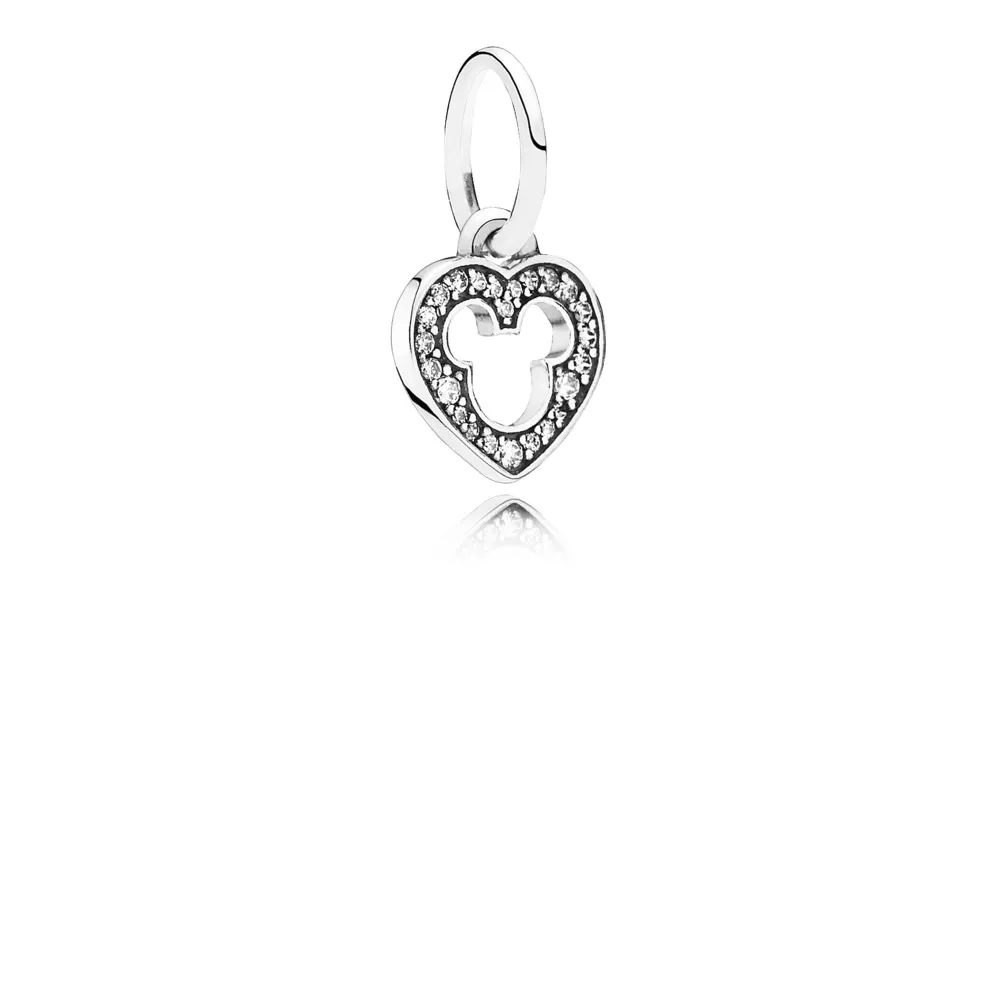 disney heart silver dangle mickey silhouette 791557cz helat pandora