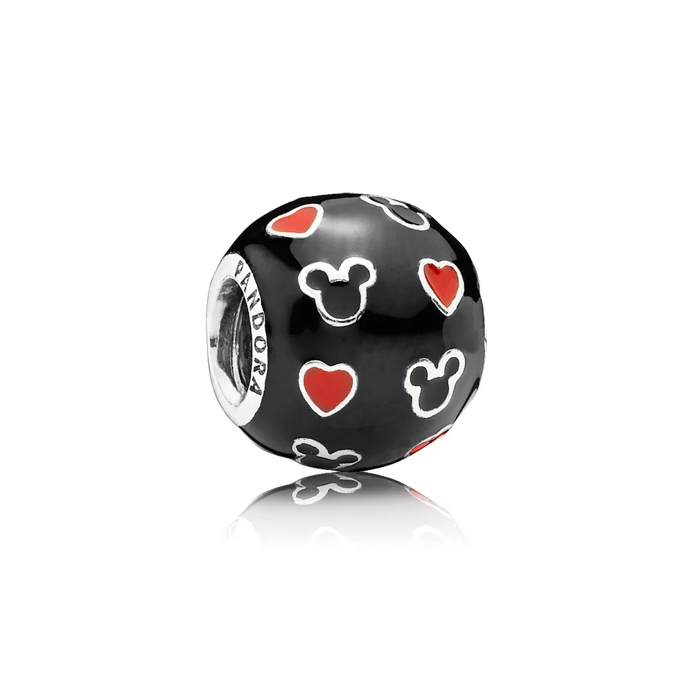 disney mickey silver charm with black and red enamel 791477enmx helat pandora