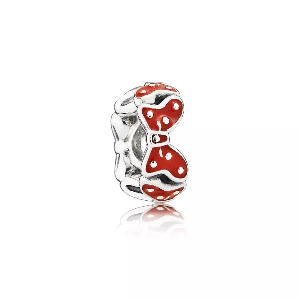 disney minnie bow silver spacer with red enamel 791582en09 helat pandora