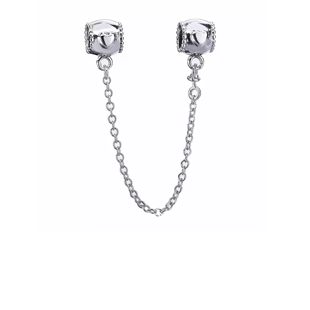 embossed heart safety chain 796457cz helat pandora