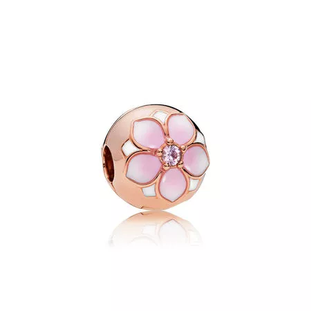 (kuva) PANDORA Rose Gold lukkopala - Magnolia kukinta