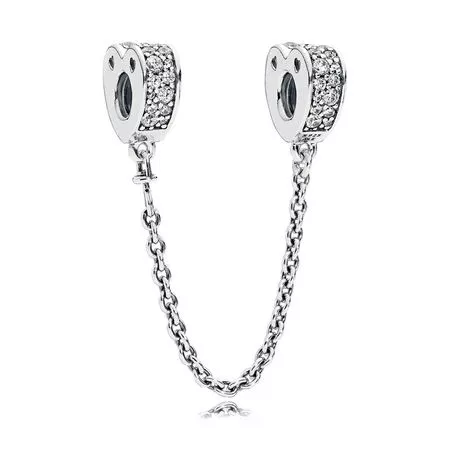 sparkling arcs of love safety chain 797138cz helat pandora