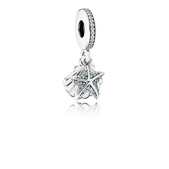 (kuva) Tropical Starfish & Sea Shell Pendant Charm - 792076CZF - Helat | PANDORA