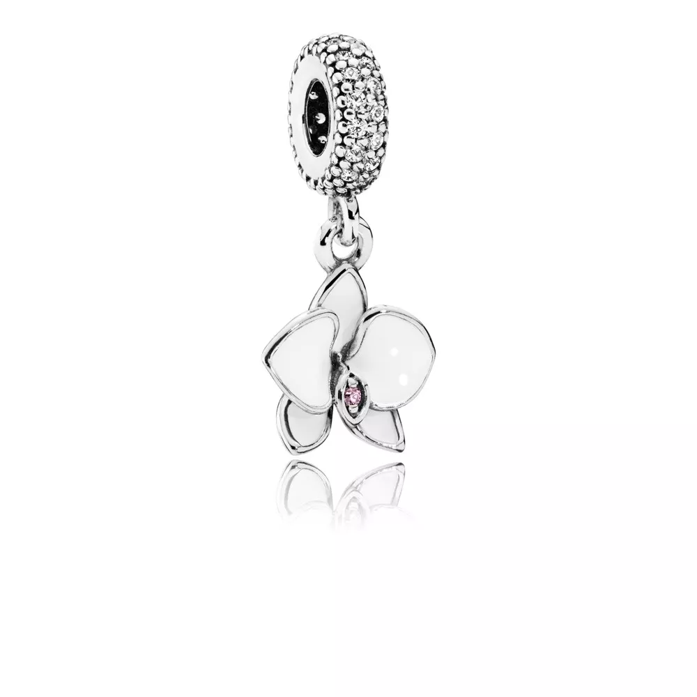 white orchid pendant charm 791554en12 helat pandora