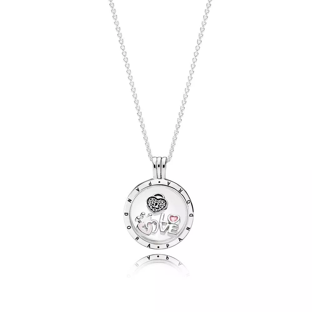 pandora floating locket keskikokoinen kelluva medaljonki ja ikuisesti sydämen petit